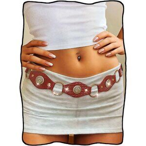 Western Belt Vintage Leather Belt Boho Concho Waist Belt for Dresses Jeans for W